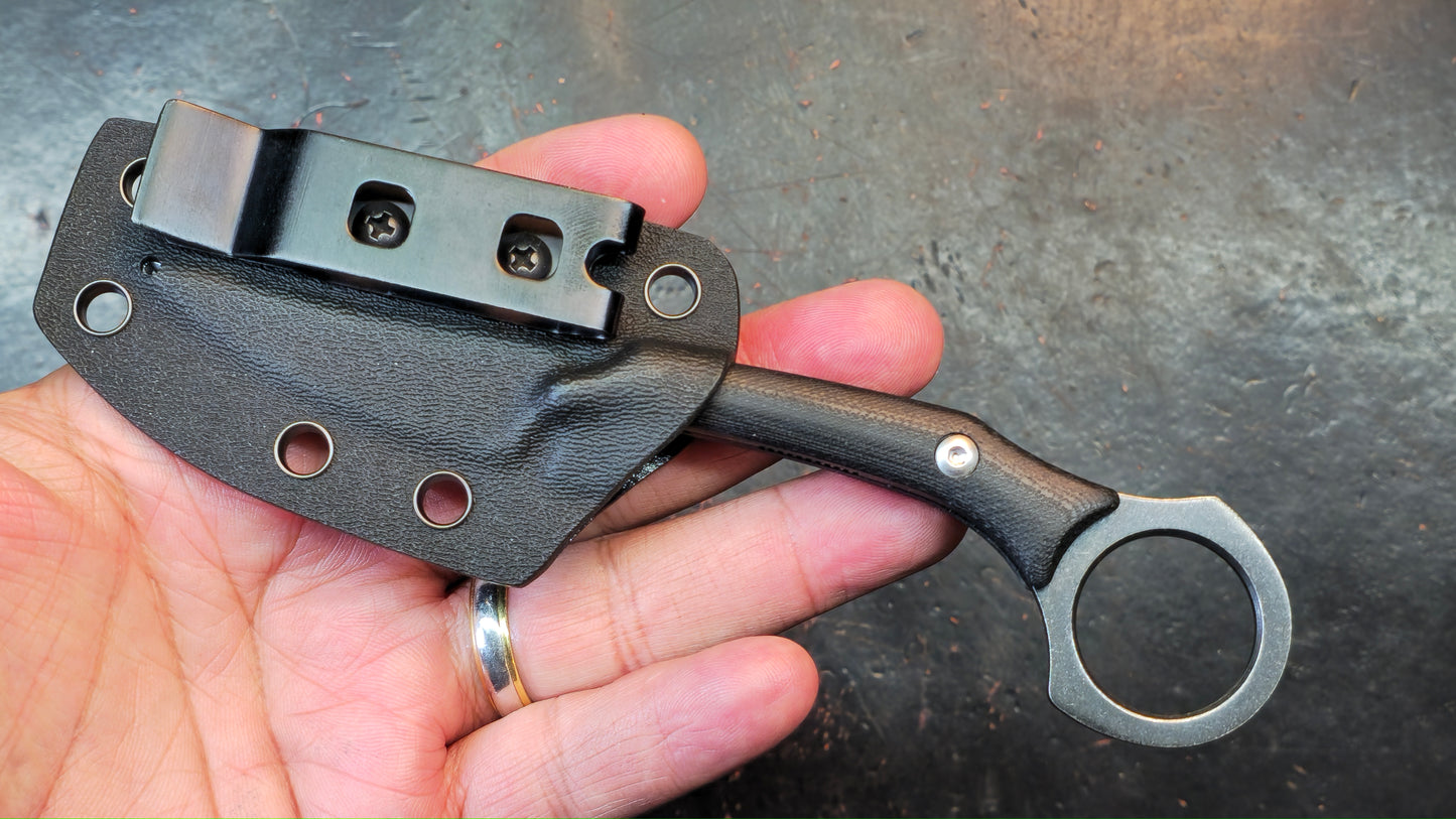 ITOKEY Tactical Knife EDC Fixed Knife G10 Handle with Kydex sheath, D2 Blade Full Tang