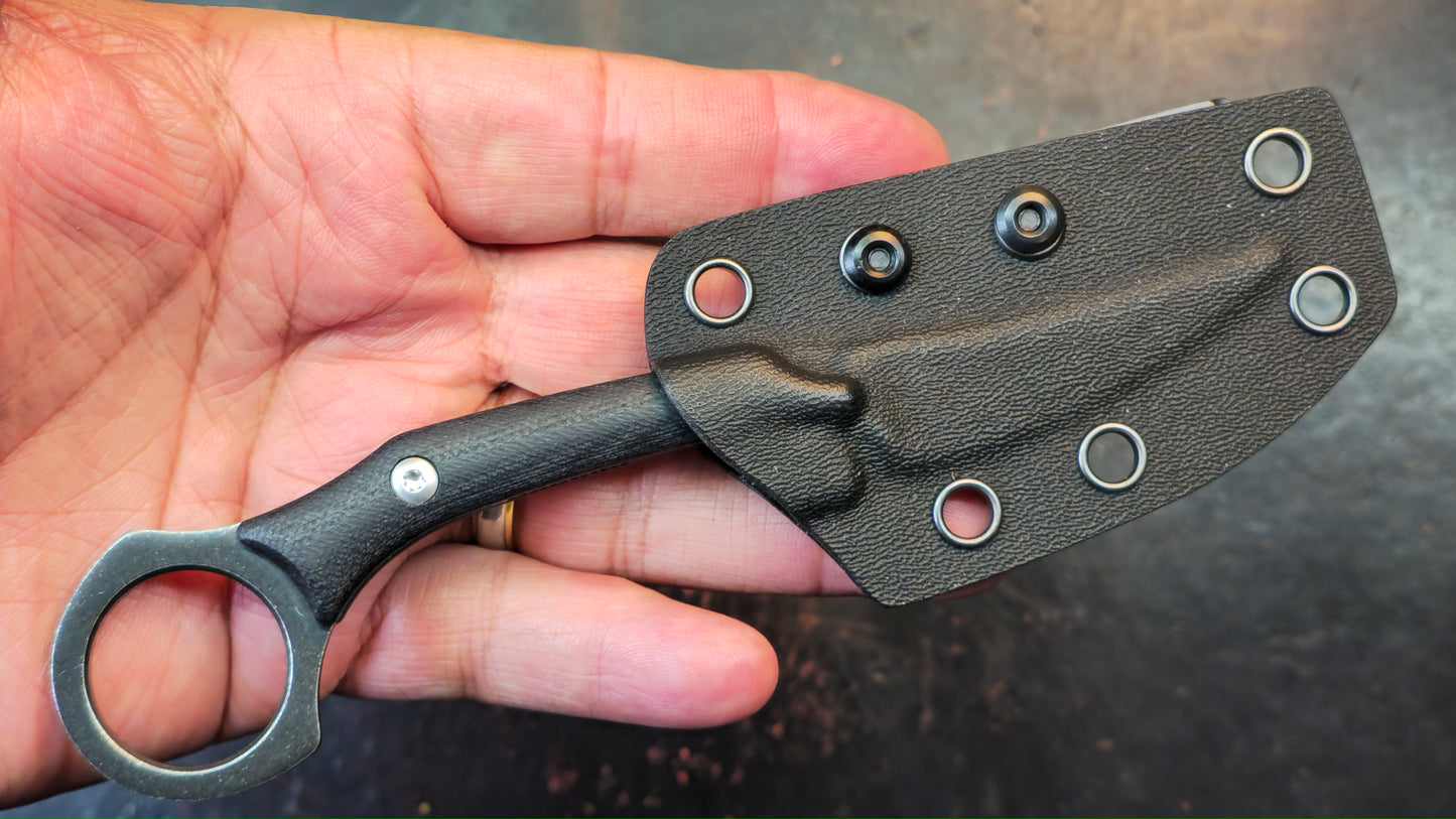 ITOKEY Tactical Knife EDC Fixed Knife G10 Handle with Kydex sheath, D2 Blade Full Tang