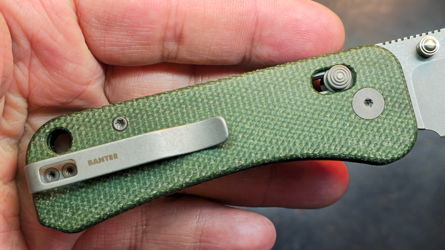 WE Banter 2 Green Canvas Micarta Handle S35VN Blade