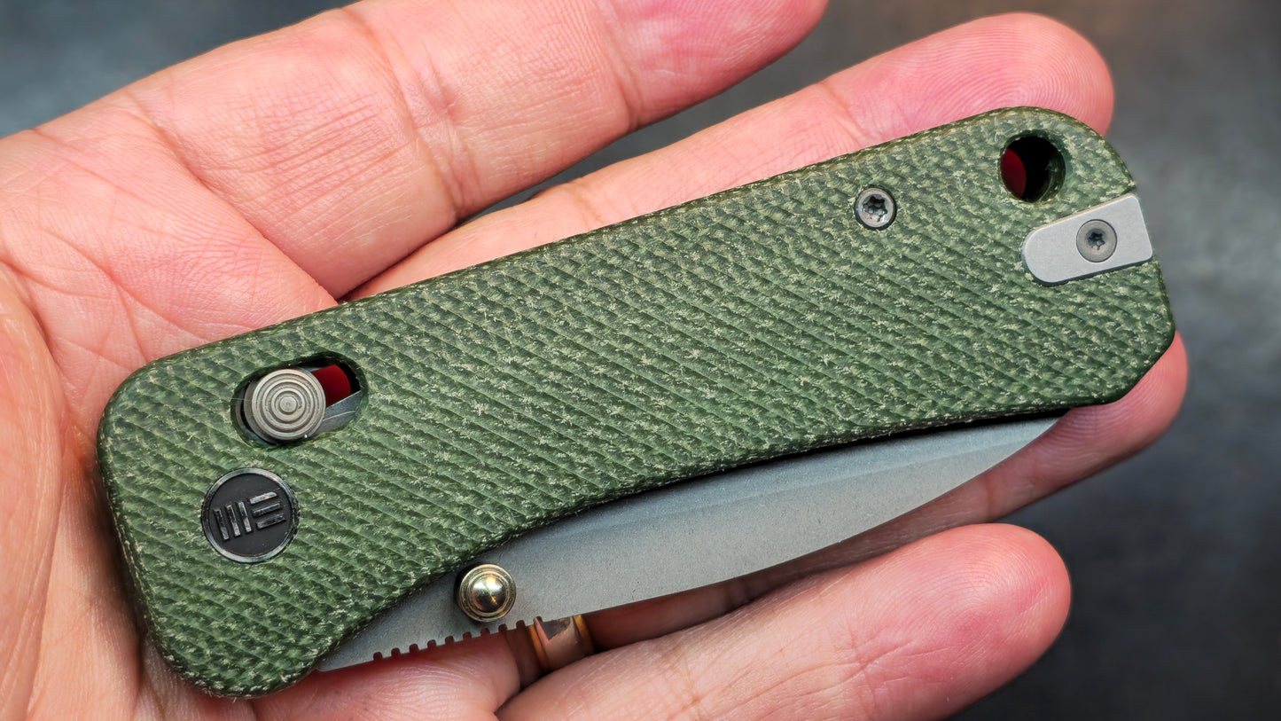 WE Banter 2 Green Canvas Micarta Handle S35VN Blade