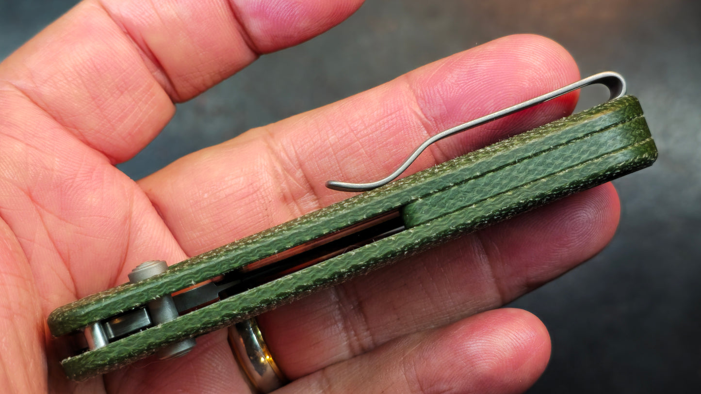 WE Banter 2 Green Canvas Micarta Handle S35VN Blade