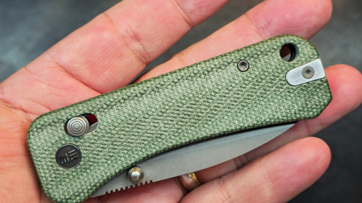 WE Banter 2 Green Canvas Micarta Handle S35VN Blade (USED)