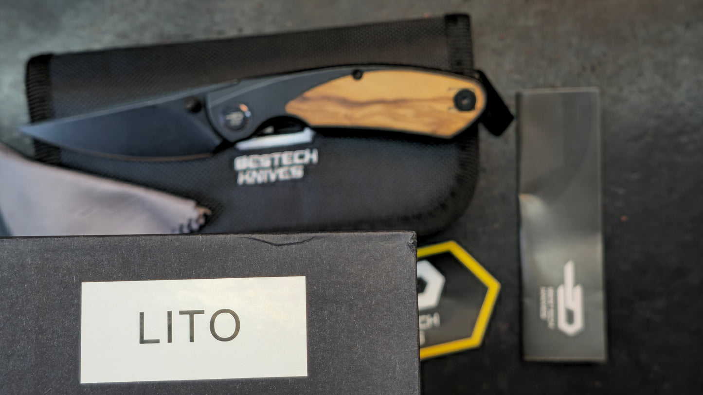 Bestech LITO Titanium/Olive Wood Handle M390