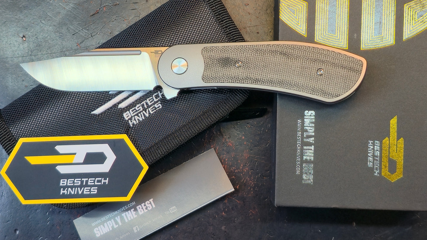 Bestech Vestige Titanium/Black Micarta Handle Magnacut