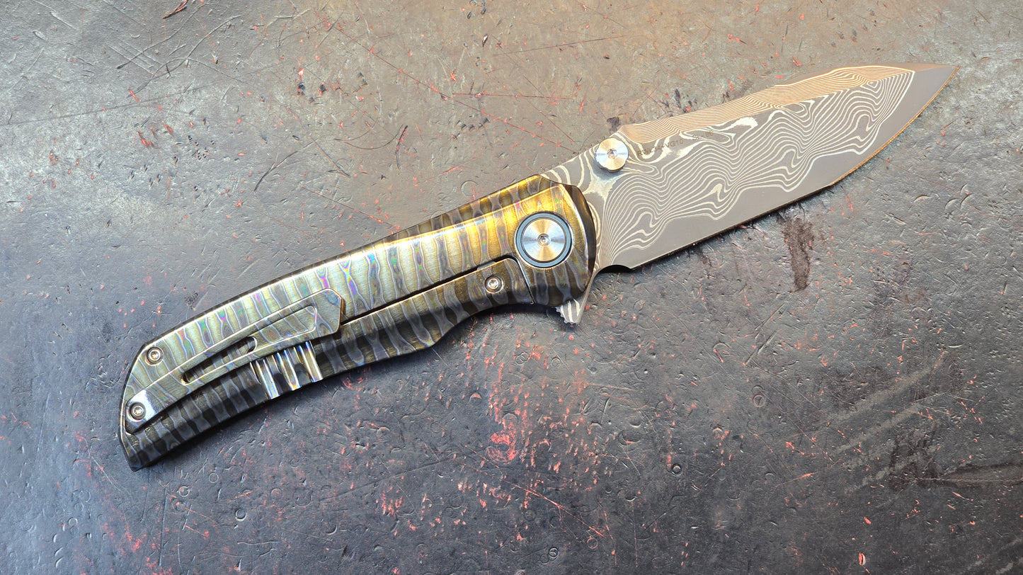 SixLeaf SL-86 Flame Titanium Handle RWL34-VG10 Blade (SALE price in cart)