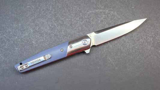 Trivisa Leominor-03G Folding Knife Blue G10 Handle K110