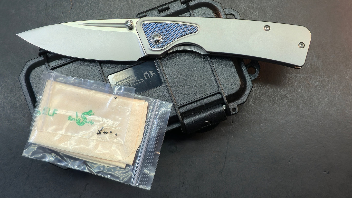 Forest Elf F-03Plus Rattle Snake Design Titanium M390