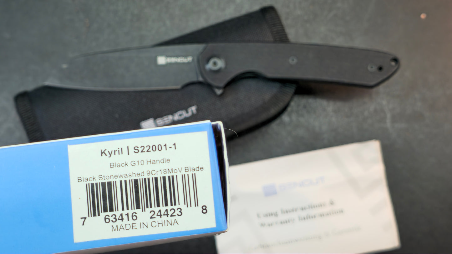 Sencut Kyril Folding Knife Black G10 Handle 9Cr18MoV