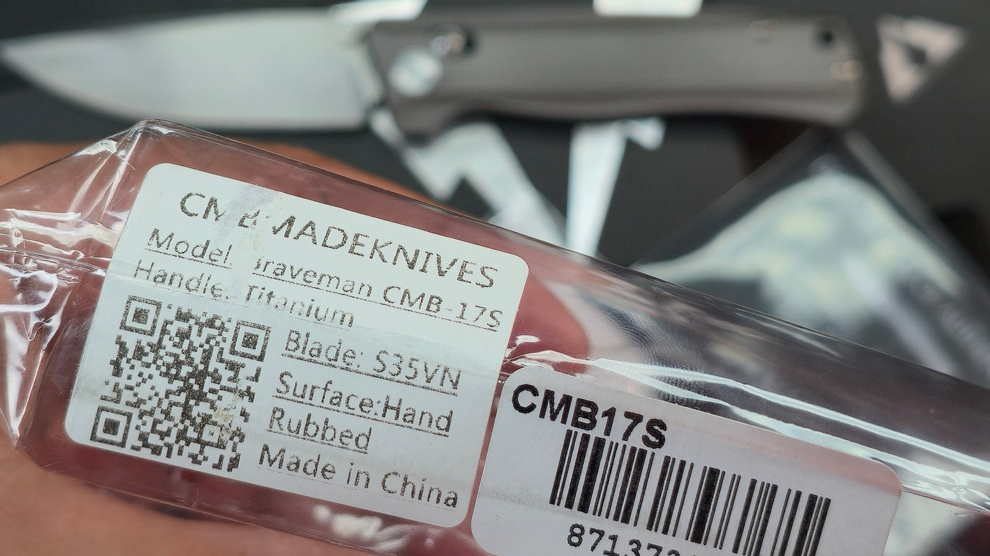 CMB Braveman Folding Knife Sandblast Titanium Handle S35VN