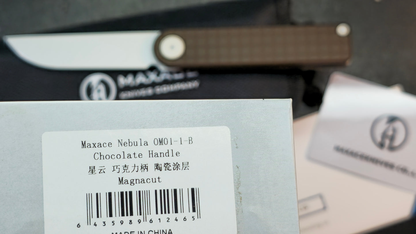 Maxace Nebula Folding Knife Titanium/Cerakote Handle Magnacut