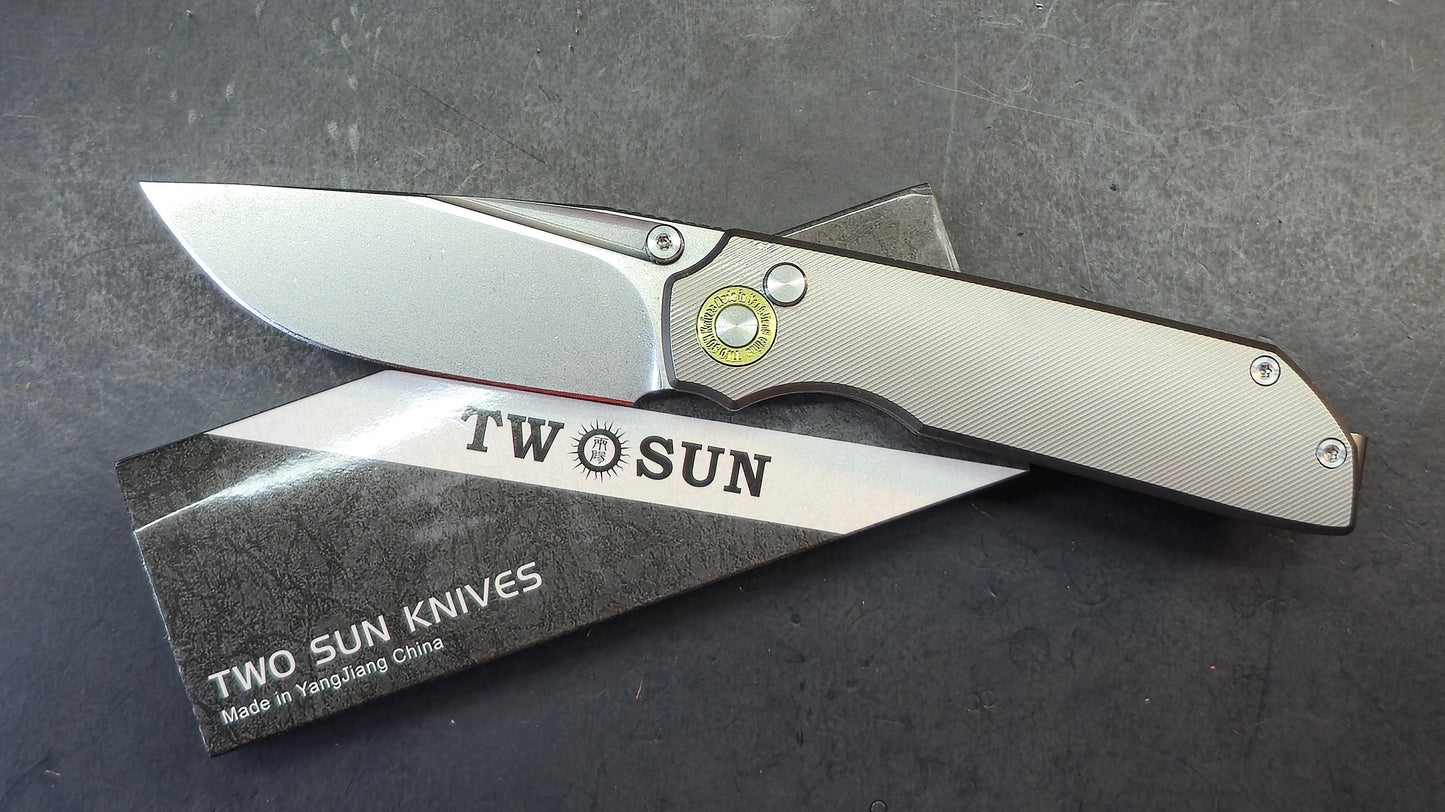 TwoSun TS588 Button Lock Fire/Gray Titanium Handle K110