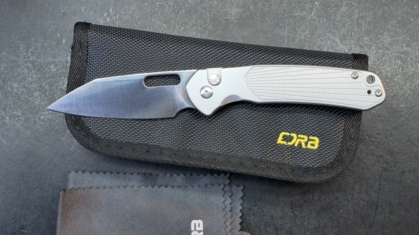 CJRB Pyrite Button Lock Knife Titanium S90V