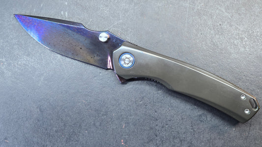 SixLeaf SL-93 7/10 Zirconium Handle, Dragon Scale Damascus Blade