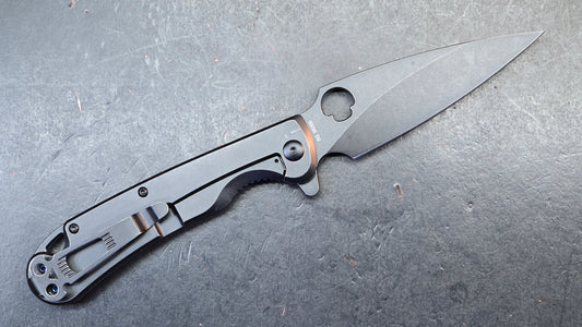 Daggerr Knives Zhalo Frame Lock Flipper Knife Black Steel 3.9" Black DLC D2