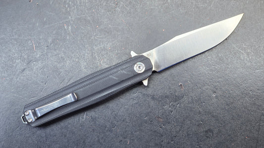 CH Knives 3505BK Linerlock Knife Black G10 D2
