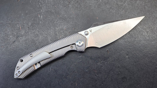 Kansept Fenrir Bead blast Micro Milled Water Ripple Texture Titanium S35VN (DISCOUNT IN CART)