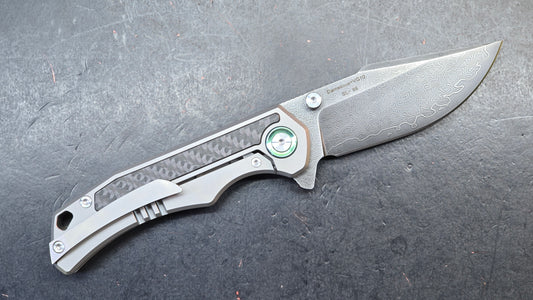 Sixleaf SL-89 Titanium Carbon Fiber Damascus VG10 (SALE price in cart)