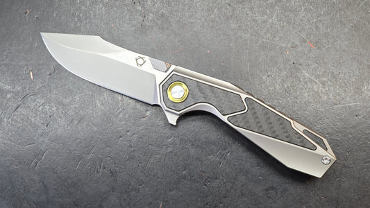 Sixleaf SL-98 Purple Titanium Ti/CF Handle M390 Blade (SALE price in cart)