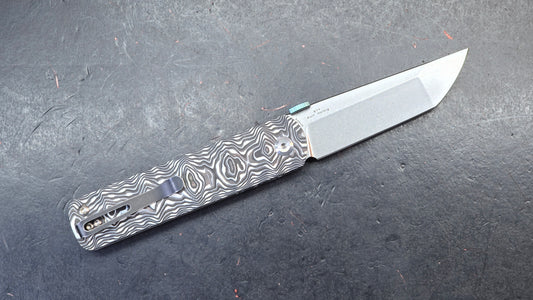 Kansept BTF Black White Nebula Carbon Fiber Handle S35VN (DISCOUNT IN CART)