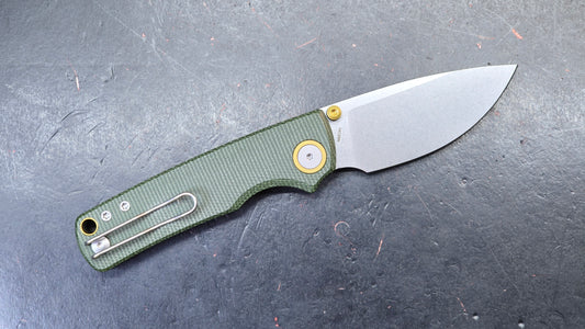 Vosteed Porcupine Button Top Liner Lock Micarta 14C28N