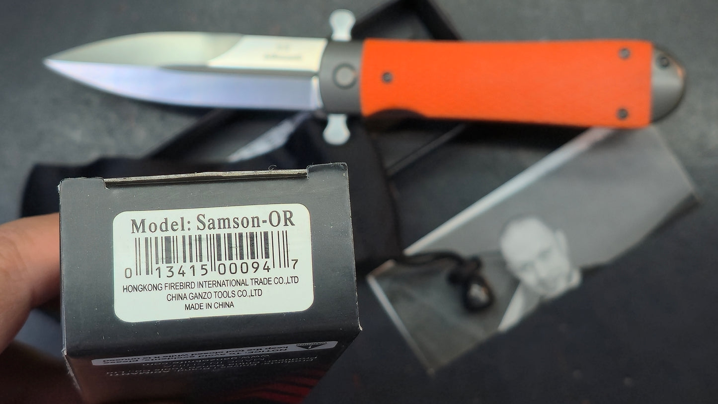 Ganzo Adimanti Samson Orange G10 Handle D2 Spear Point