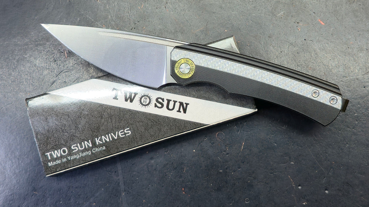 TwoSun TS494 Titanium & Carbon Fiber Handle YJ01-V1 Steel