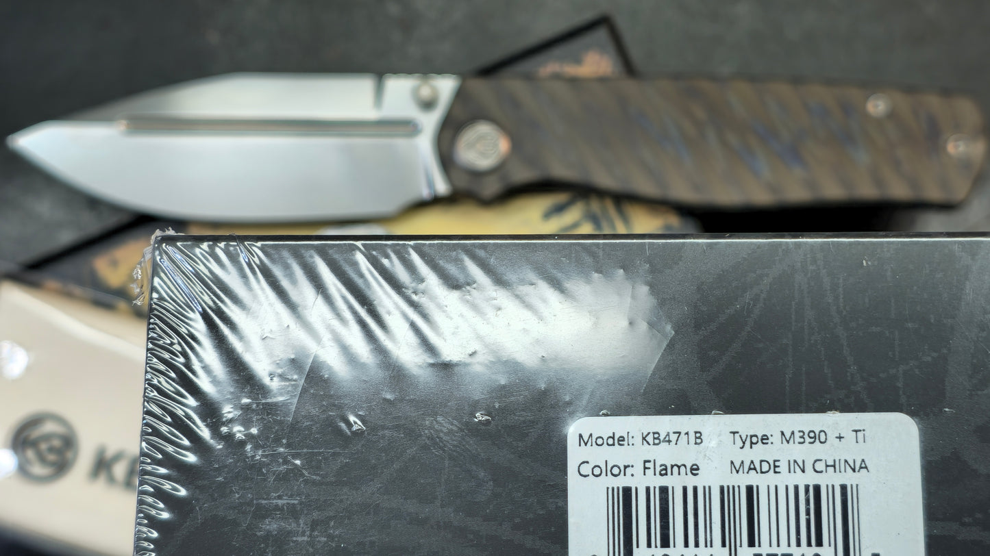 KB Albatross Folding Knife Flame Titanium Handle M390