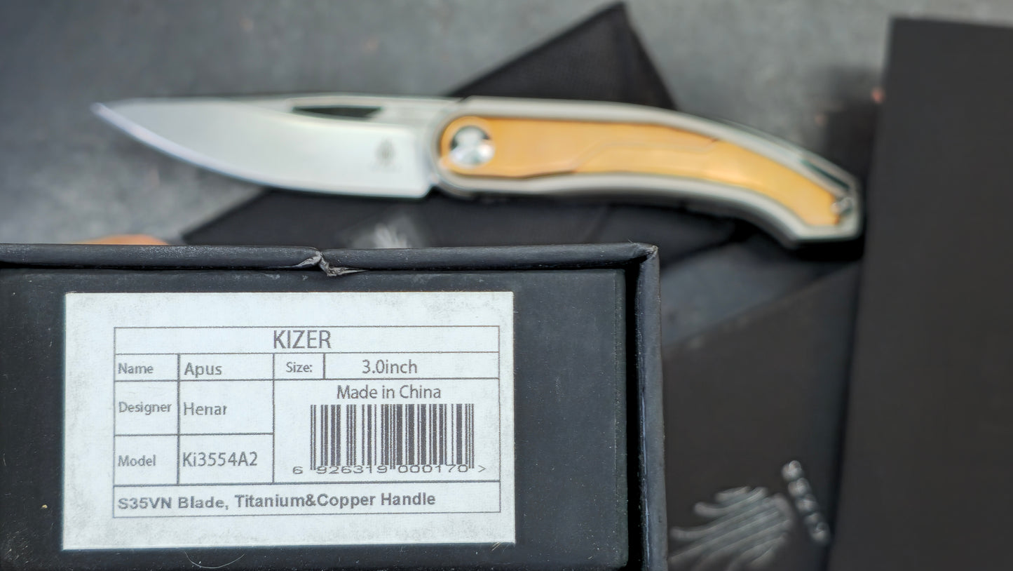Kizer Apus Ti/Copper S35VN