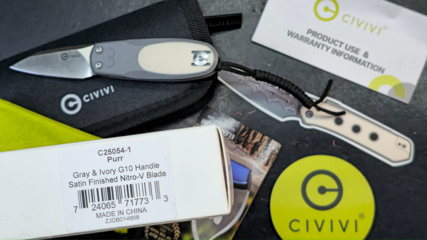 Civivi Purr Purple/Gray G10 Handle Nitro-V