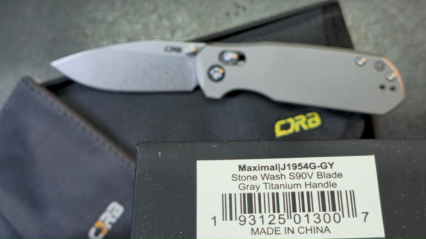 CJRB Maximal Gray Titanium Handle S90V
