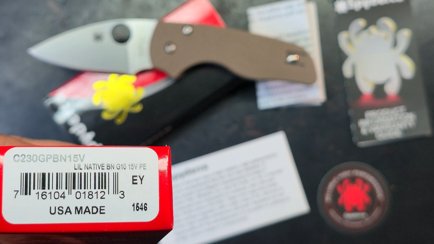 Spyderco Sprint Run Lil' Native Brown G-10 Handle 15VN Blade