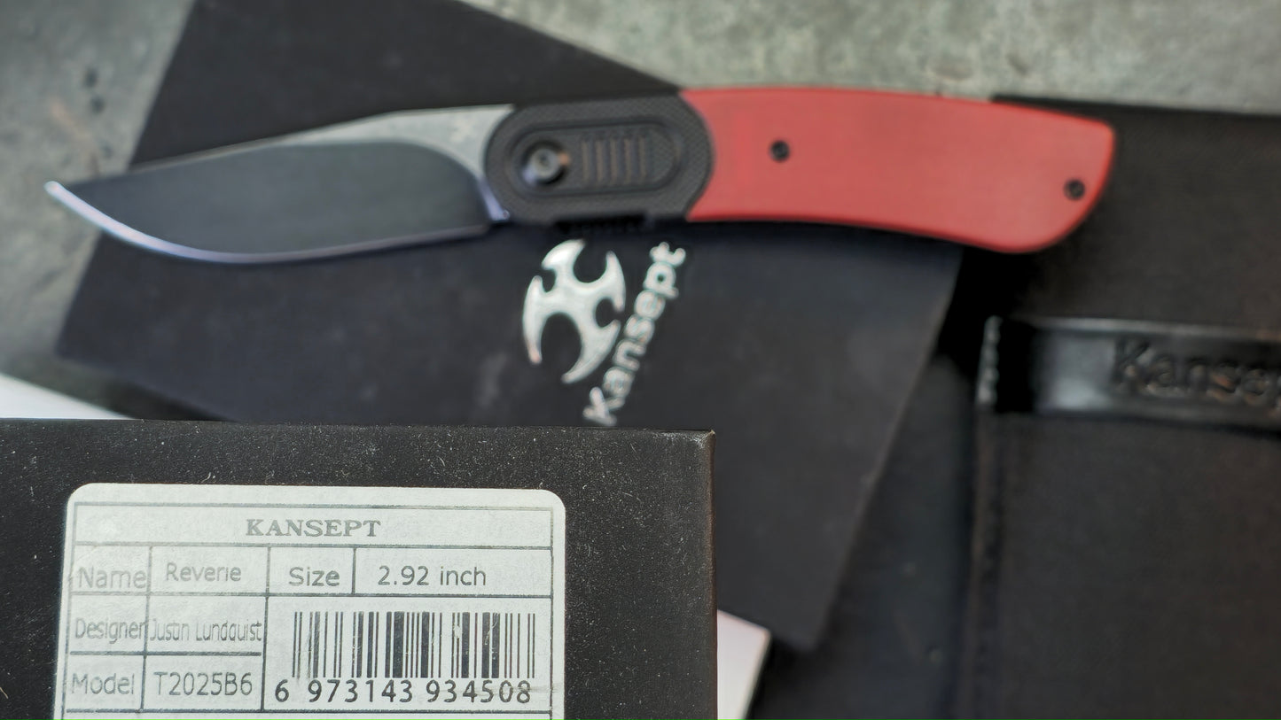 Kansept Knives Lundquist Reverie Black/Red G-10 154CM Blade