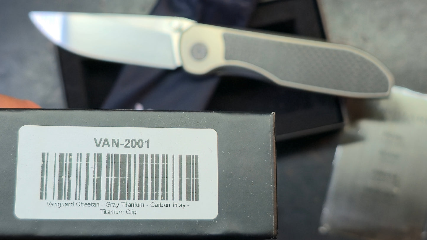 Vanguard Cheetah Frame Lock Knife Ti / Carbon Fiber Handle M390 Blade