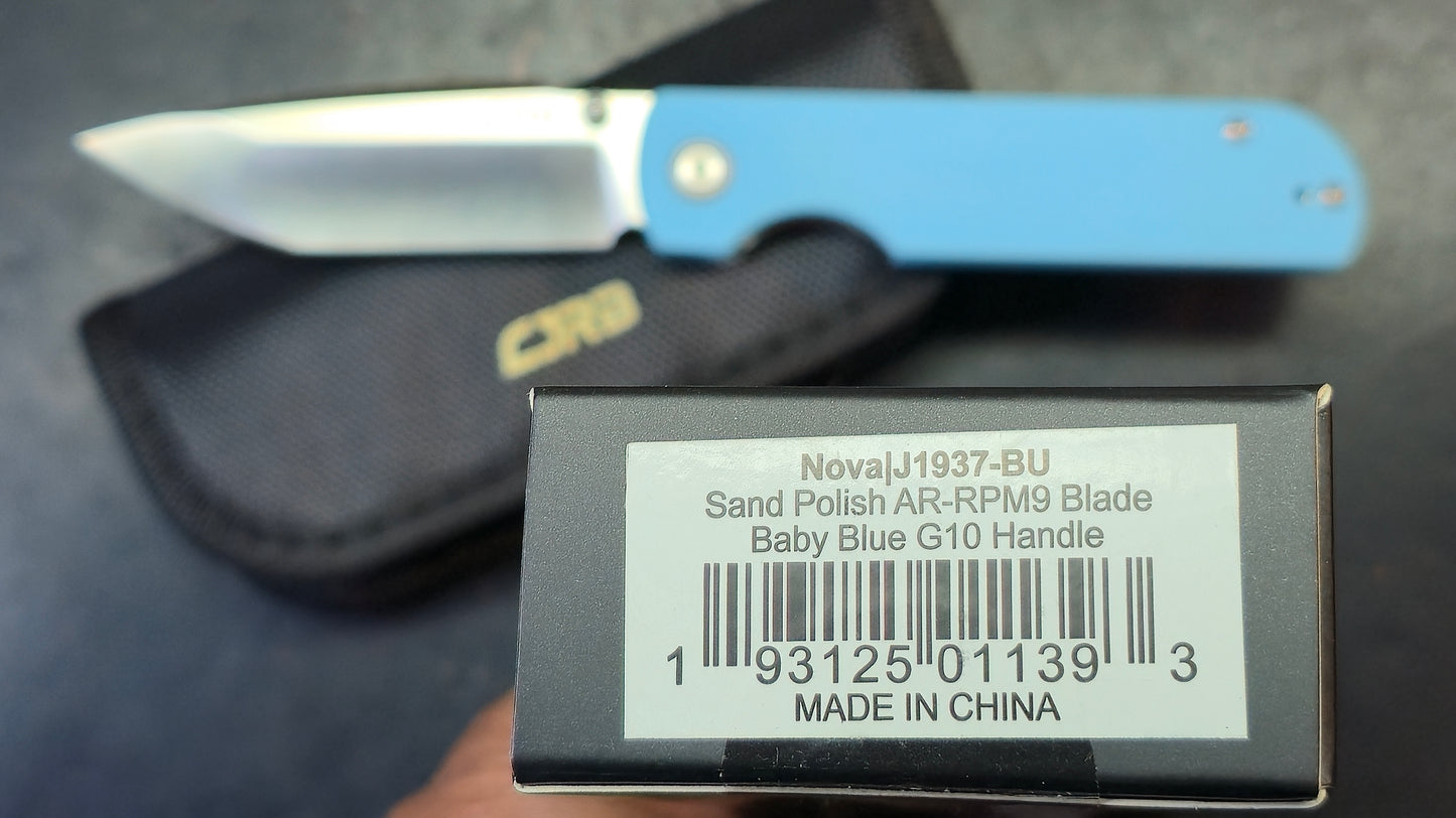 CJRB Nova Baby Blue G10 Handle AR-RPM9 Blade