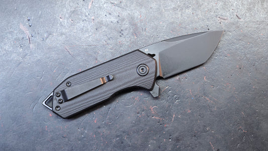 Kubey Campe Folding Knife Black G10 Handle D2 Black Blade