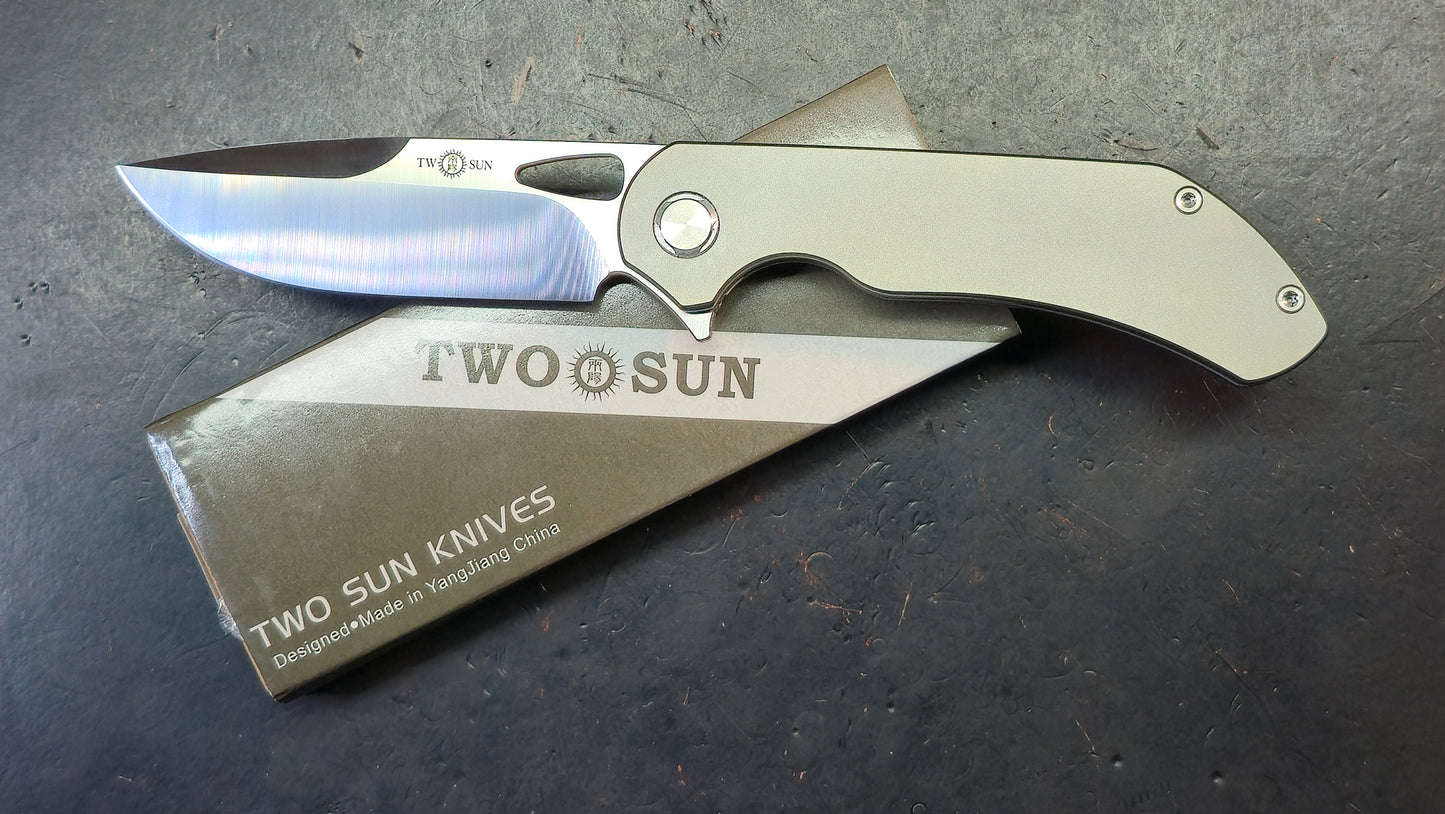 TWOSUN TS384 Titanium Handle M390 Blade