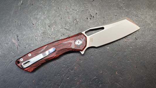 DREAMTECH D4507 Button Liner Lock Red Wood Grain G10 VG10 Blade