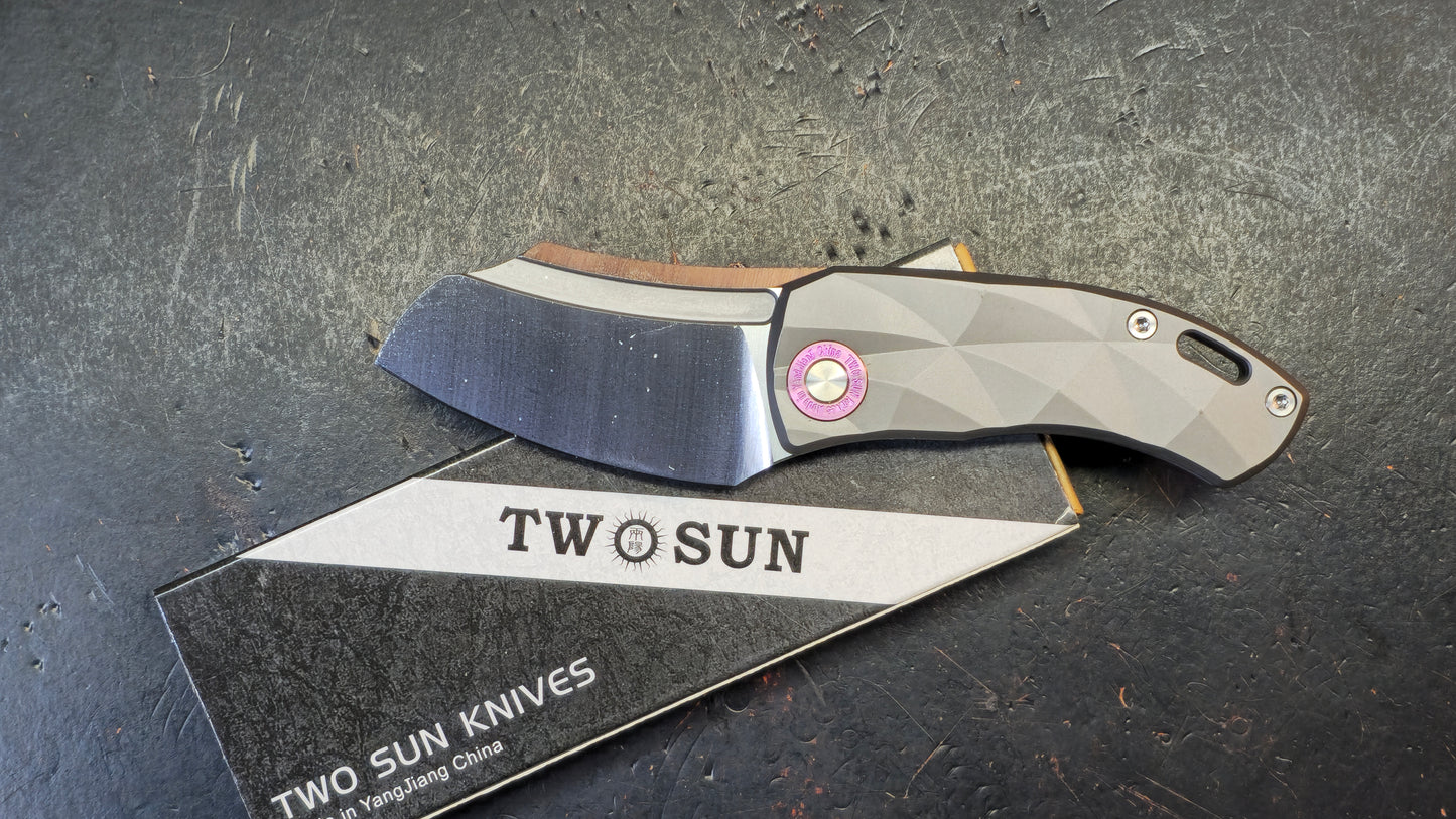 TWOSUN TS354 Titanium Handle D2 Blade