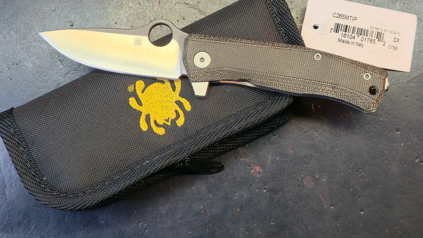 Spyderco SpyMyto Micarta/Titanium 3.3" Satin M398 Blade
