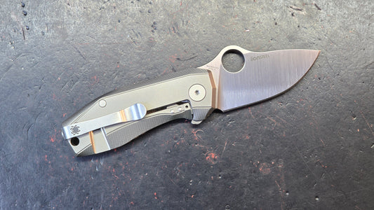 Spyderco SpyNano Micarta/Titanium 2.6" Satin M398 Blade