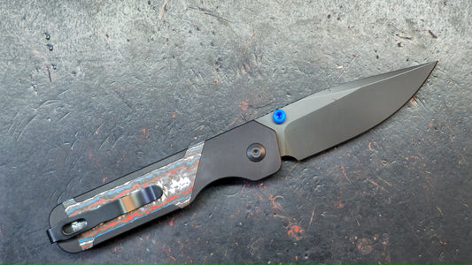 Kizer Militaw 315 Button Liner Lock Aluminum Nebula FatCarbon Handle DLC M390 Blade