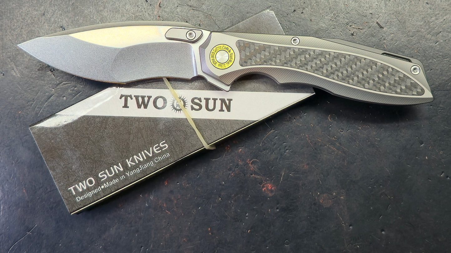 TwoSun TS578 Titanium/Carbon Fiber Handle K110 Blade