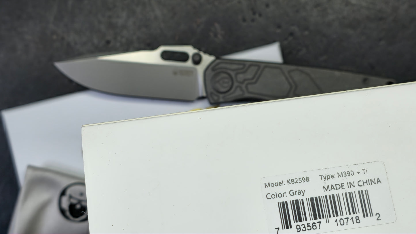 Kubey Blackout Titanium Handle M390 Blade