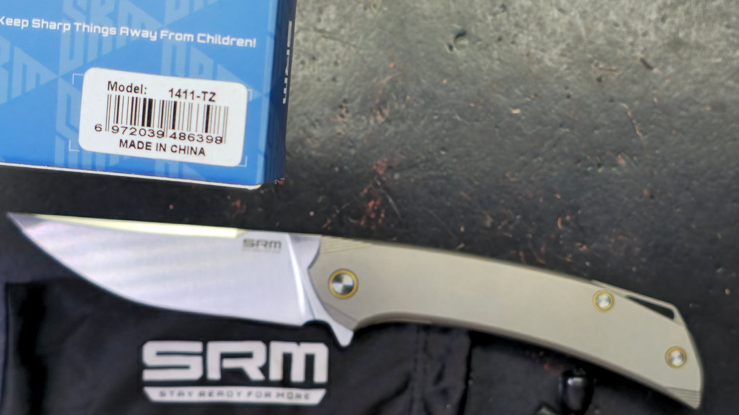 SRM Asika 1411-TZ Titanium Handle 154CM Blade