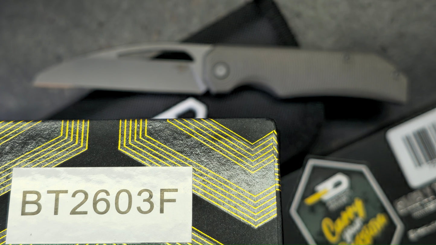 Bestech Mini Taipan Grey Titanium Handle M-Cut Blade