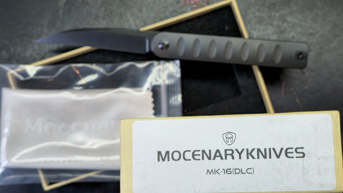 Mocenary Knives Pipefish MK-16 Black Titanium Handle M390 DLC Blade