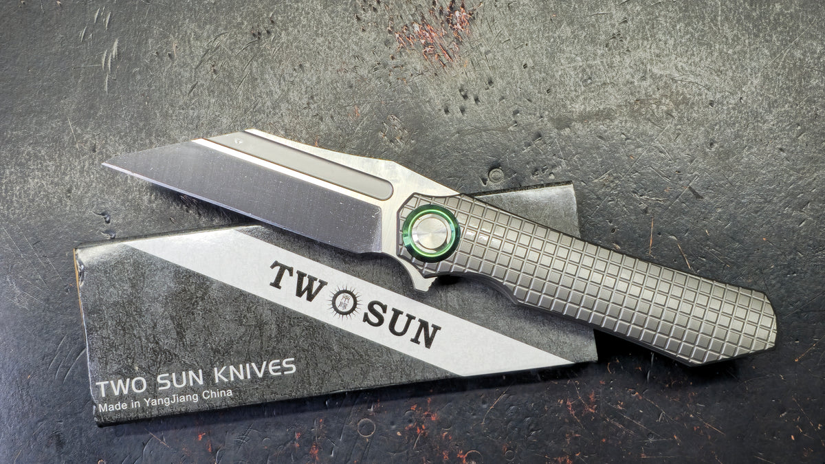 TwoSun TS195 INTEGRAL Titanium Frag Pattern Handle M390 Blade