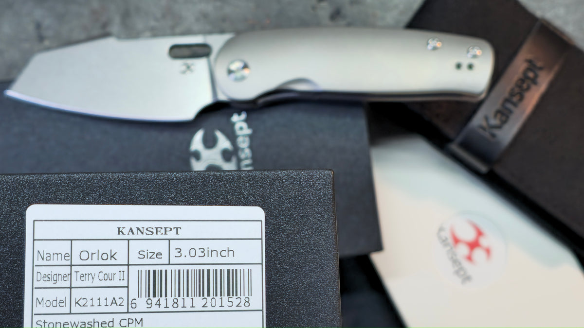 KANSEPT Orlok Stonewashed Titanium Handle CPM S35VN Blade