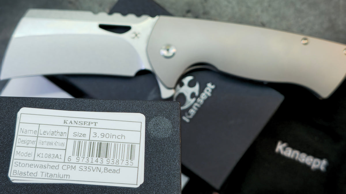 KANSEPT Leviathan Bead Blasted Titanium Handle CPM S35VN Blade