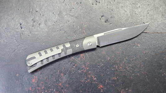 TWOSUN TS123 Slip Joint Titanium Carbon Fiber Inlay Handle M390 Blade